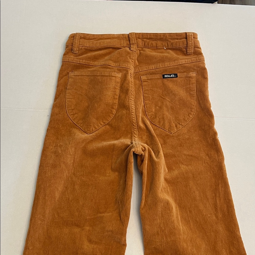 ROLLA’S EASTCOAST CROP FLARE HIGH RISE TAN CORDUROY PANTS SIZE 28 - Picture 8 of 16